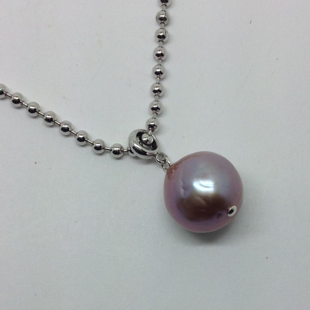 Honora Sterling Silver Purplish Baroque Nucleated Chain